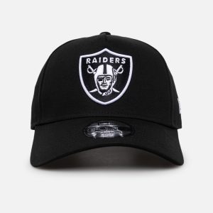 new-era-new-era-raiders-940-a-frame-snapback-black-white-mens-New Era Las Vegas Raiders 9FORTY A-Frame Snapback Black/White