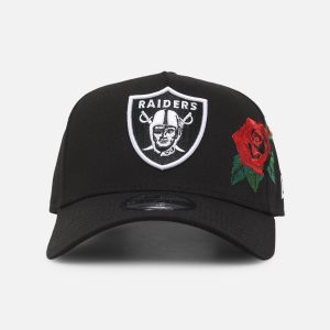 new-era-new-era-raiders-rose-emblem-9forty-a-frame-snapback-black-New Era Las Vegas Raiders &apos;Rose Emblem&apos; 9FORTY A-Frame Snapback Black